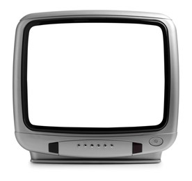 Image of Retro TV with blank screen isolated on white