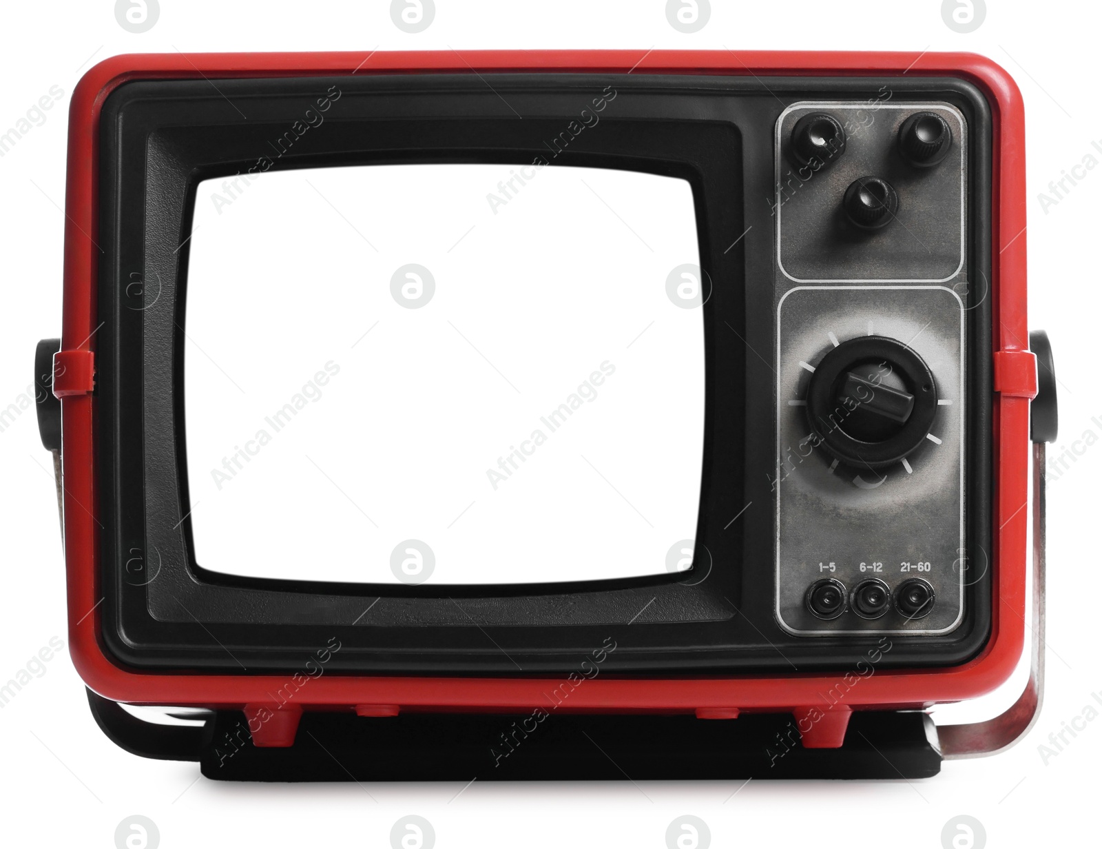 Image of Retro TV with blank screen isolated on white