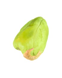 Photo of One peeled pistachio nut isolated on white