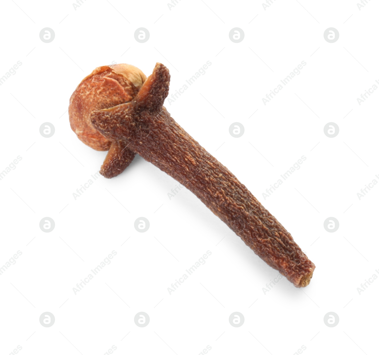 Photo of Aromatic spice. Dry clove bud isolated on white, top view