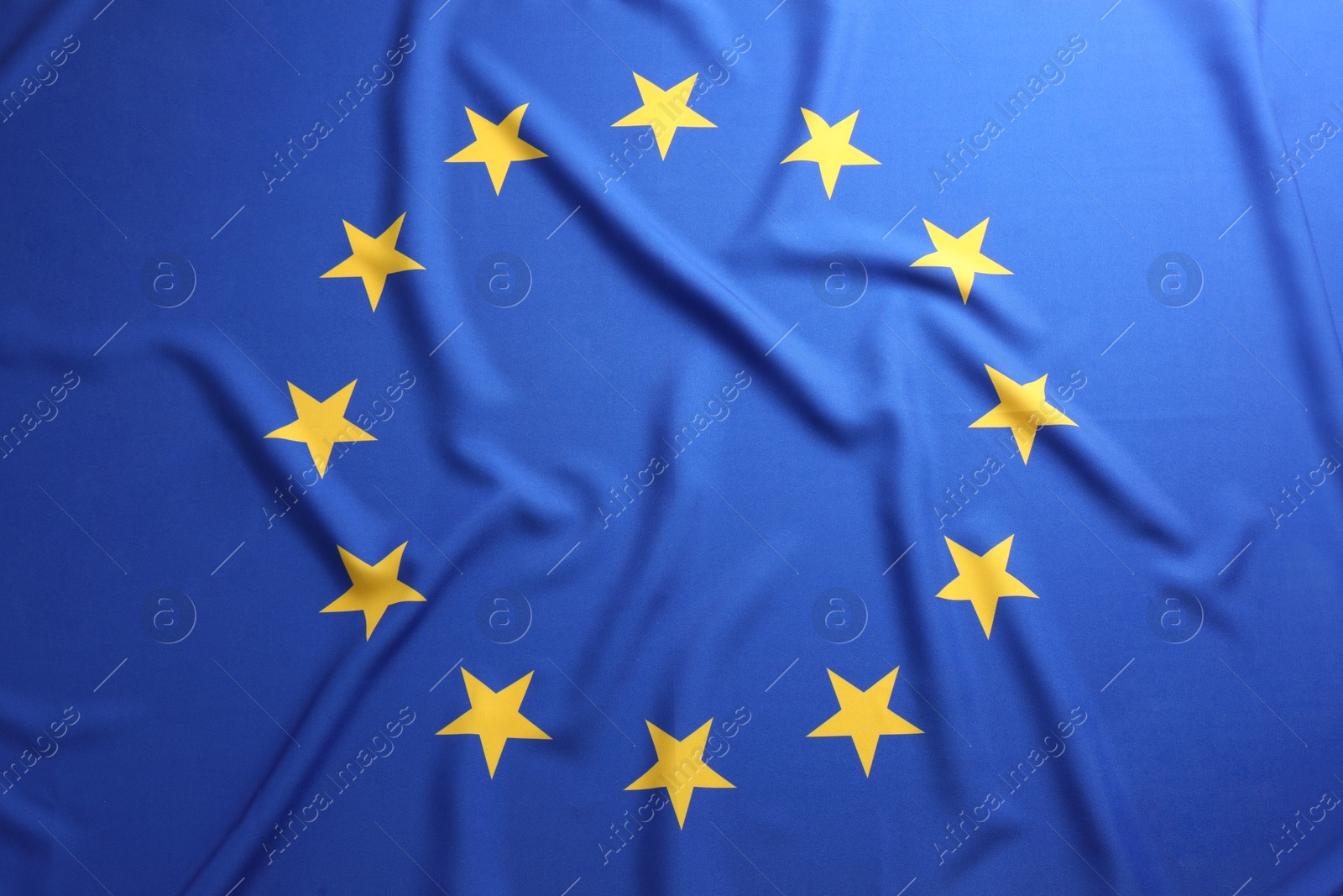 Photo of Flag of European Union as background, top view