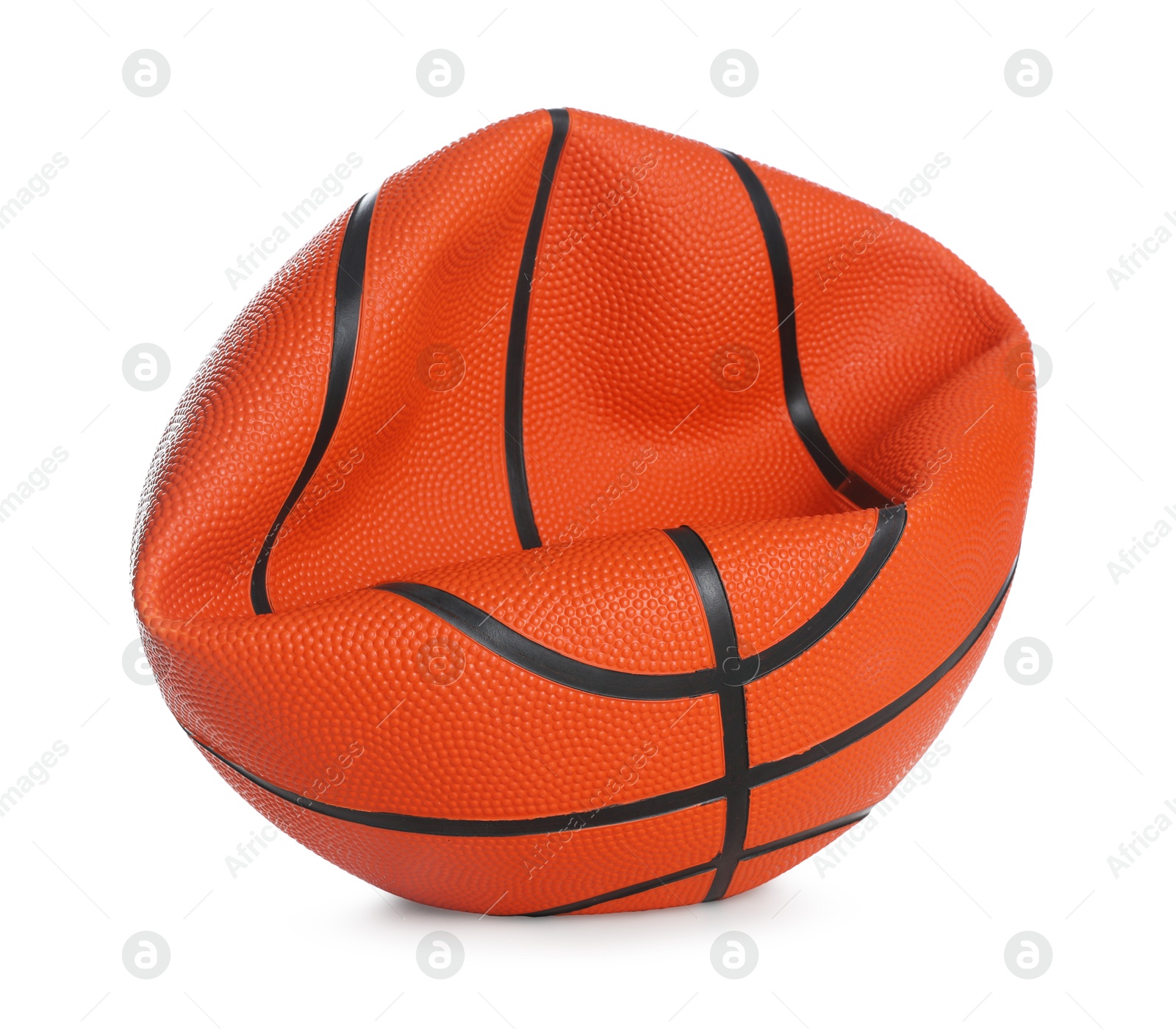 Photo of One deflated basketball ball isolated on white