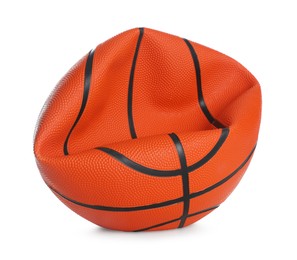 Photo of One deflated basketball ball isolated on white