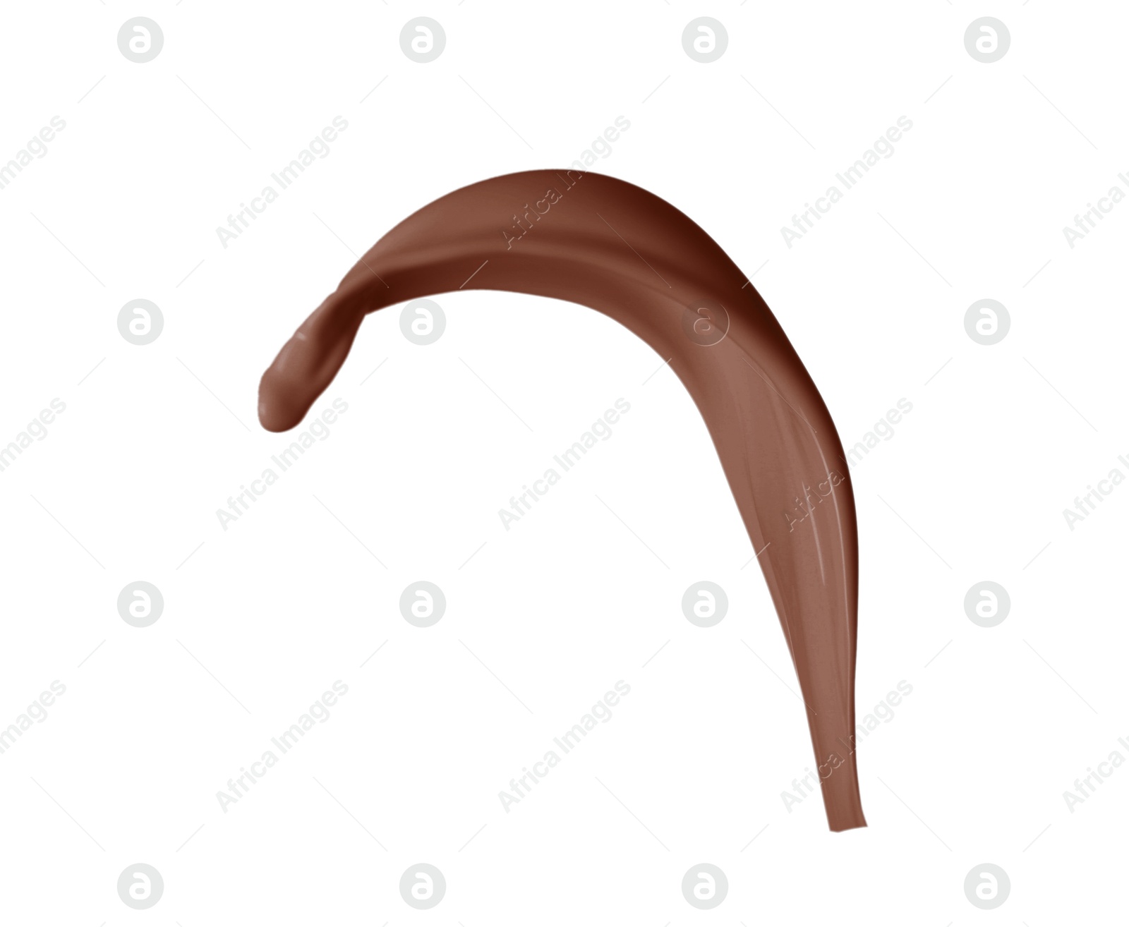 Image of Splash of chocolate milkshake in air on white background