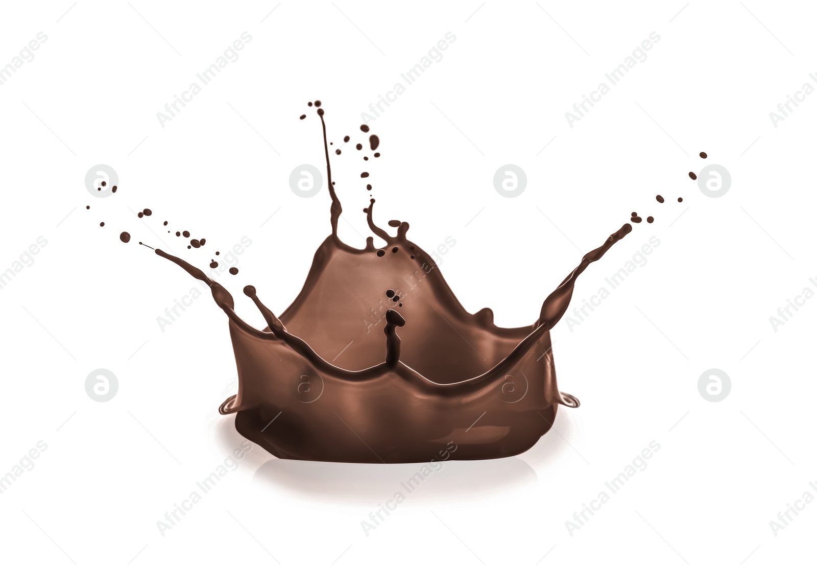 Image of Yummy chocolate milk shake splashing on white background