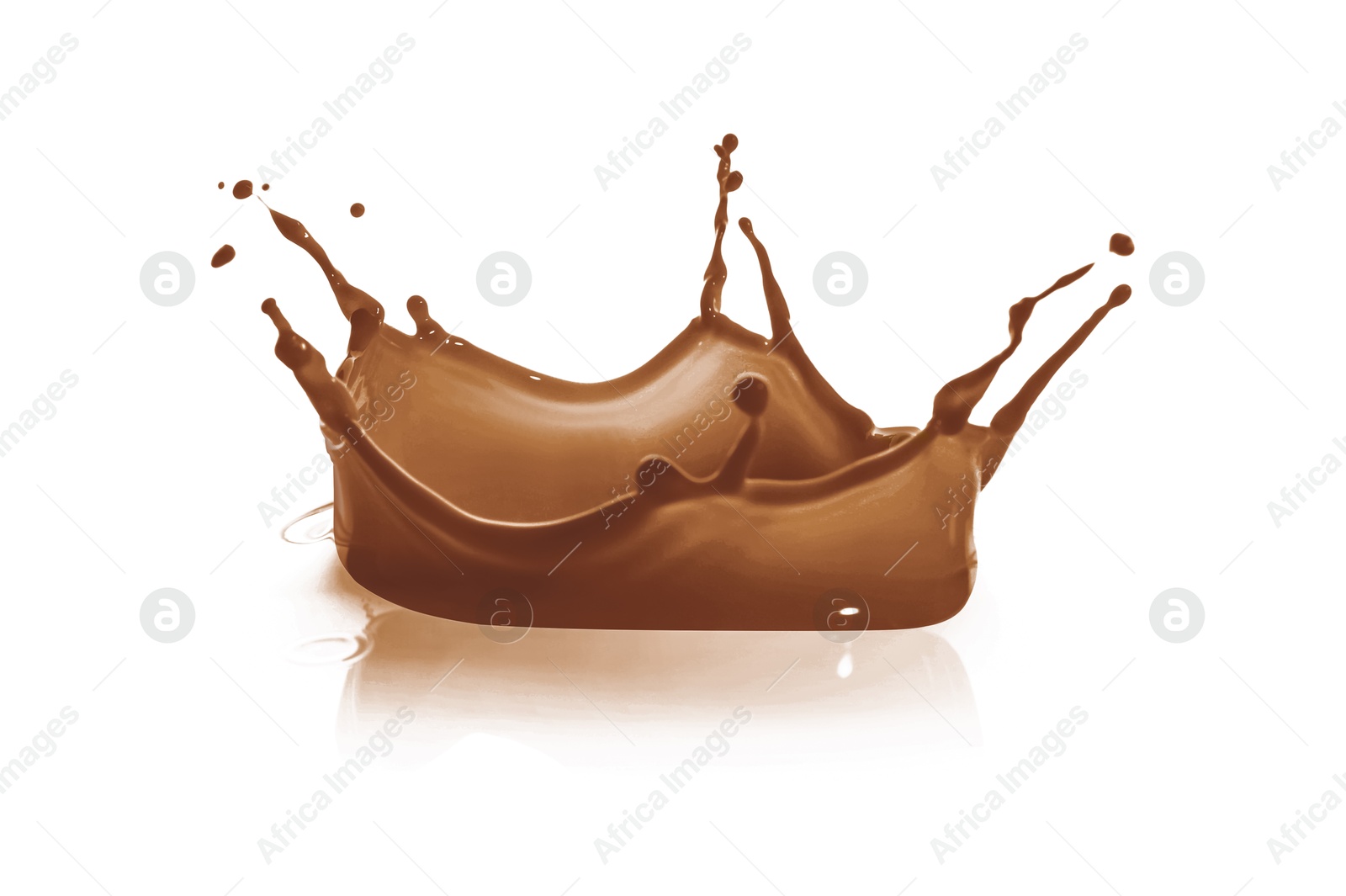 Image of Yummy chocolate milk shake splashing on white background