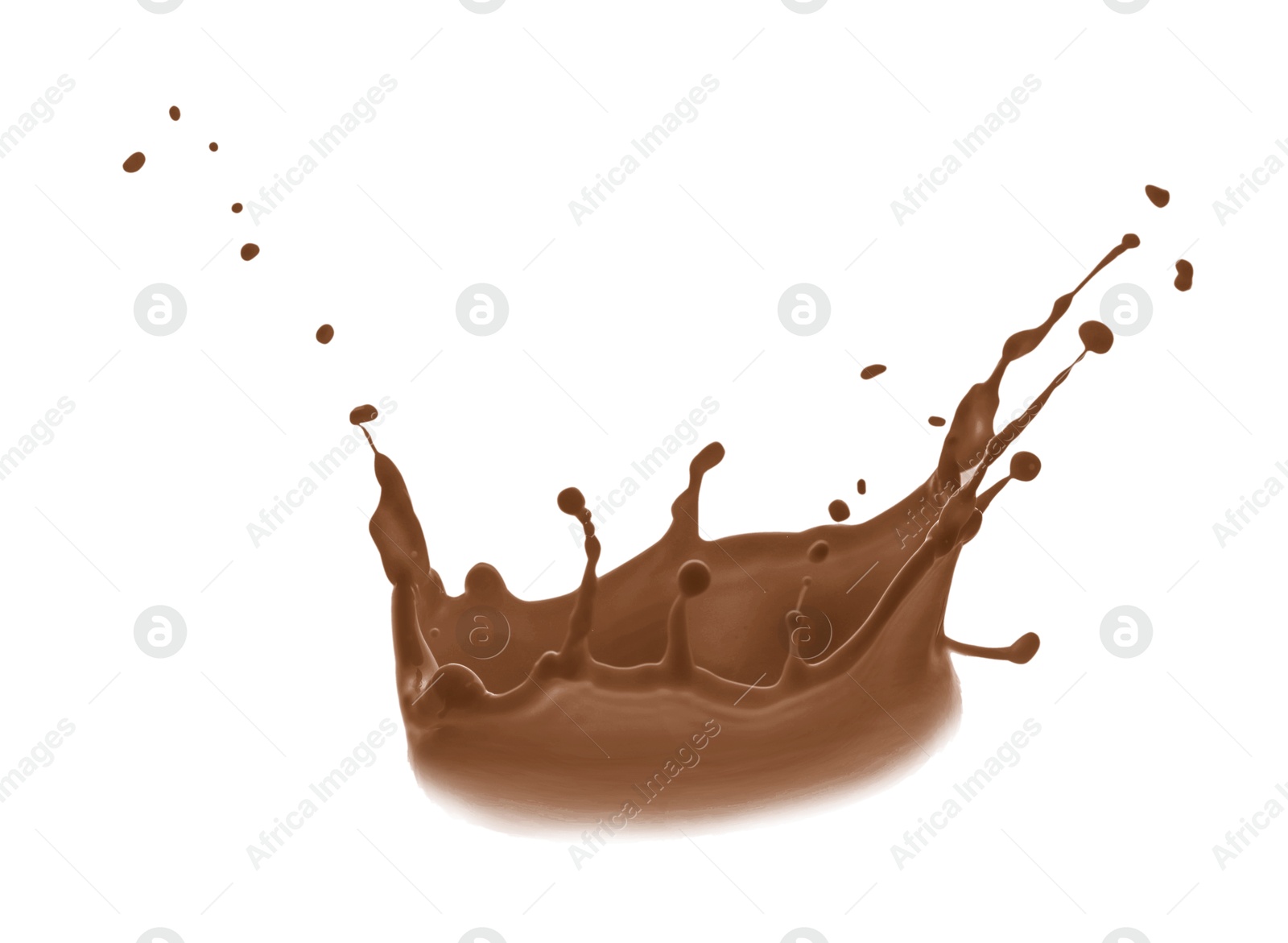 Image of Yummy chocolate milk shake splashing on white background