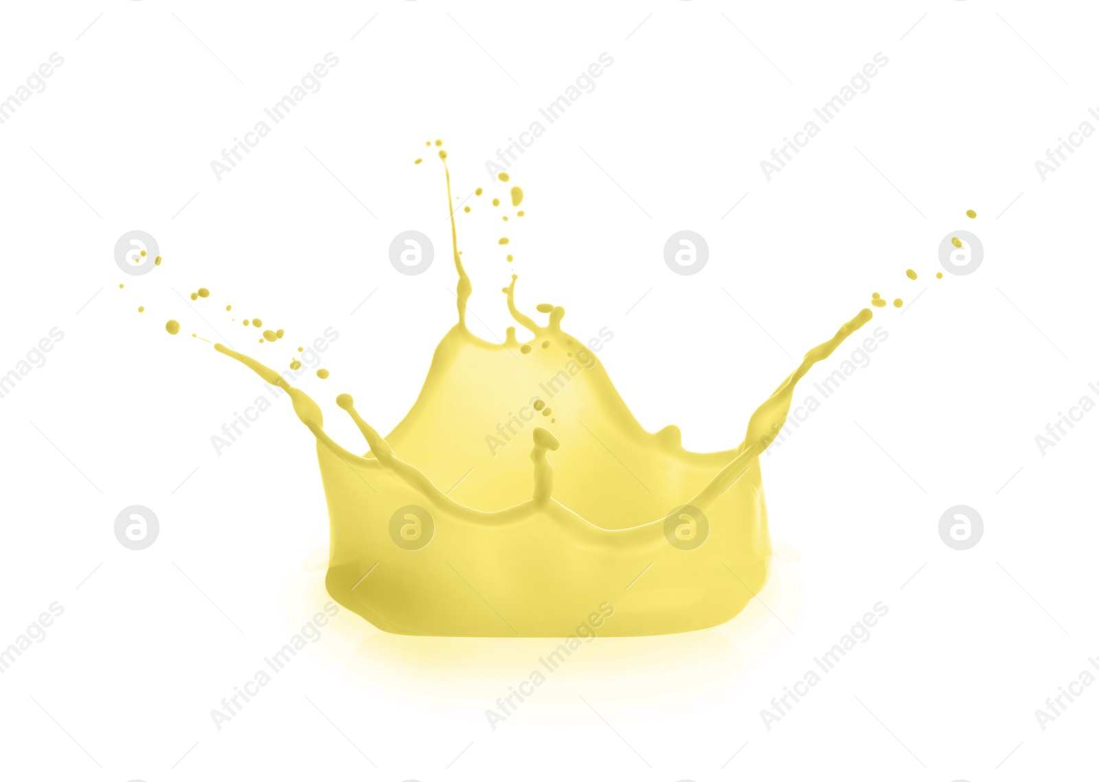 Image of Yummy banana or vanilla milk shake splashing on white background