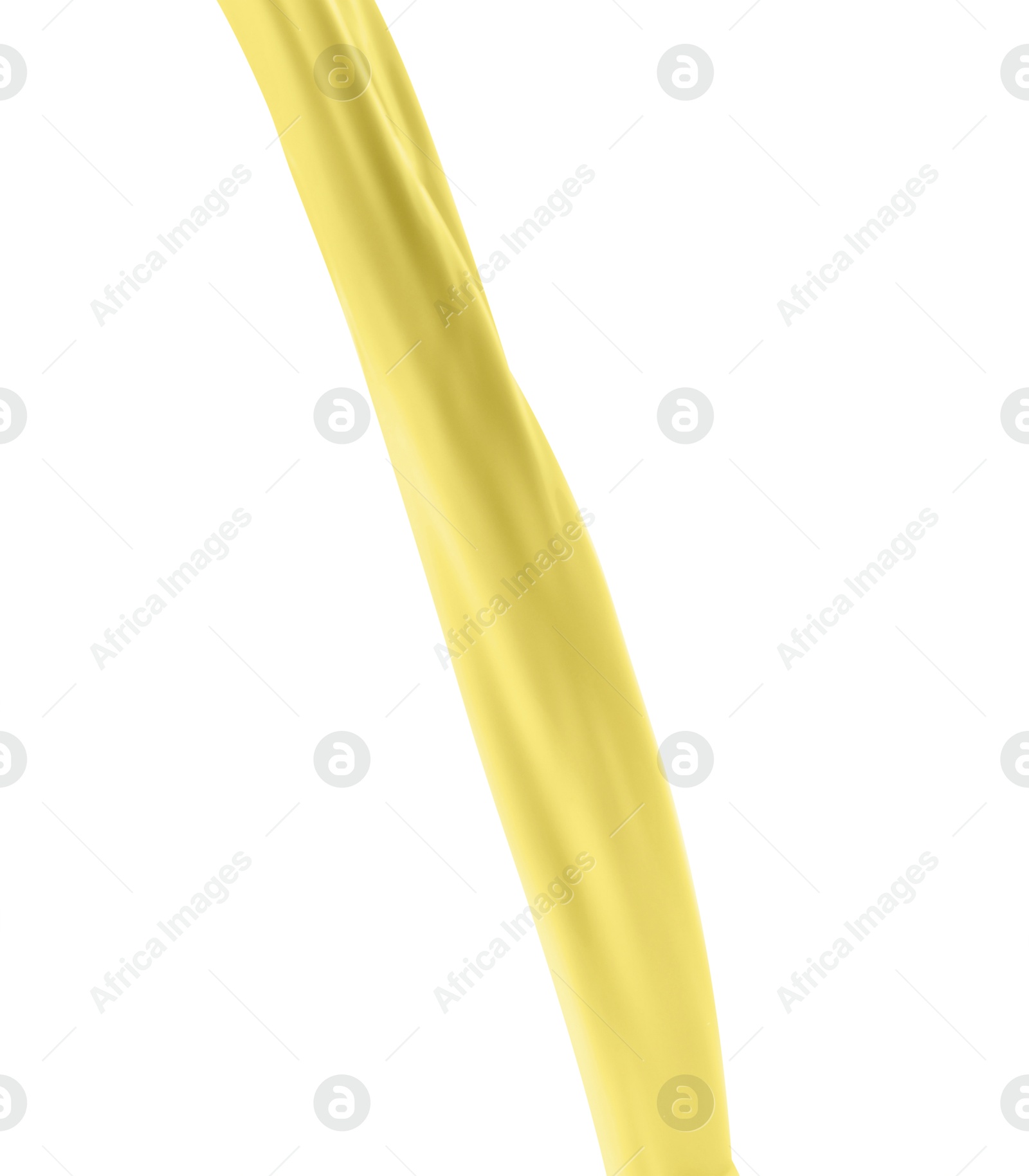 Image of Flow of banana or vanilla milkshake on white background