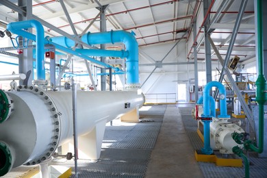 Modern granary with different equipment, inside view