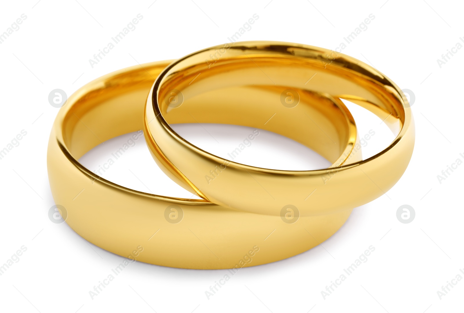 Photo of Beautiful golden wedding rings isolated on white