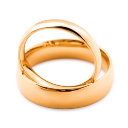 Beautiful golden wedding rings isolated on white