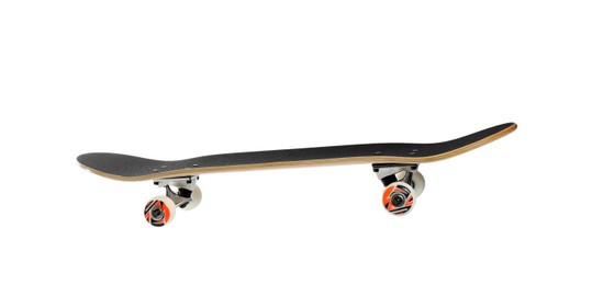 Photo of One skateboard isolated on white. Sports equipment