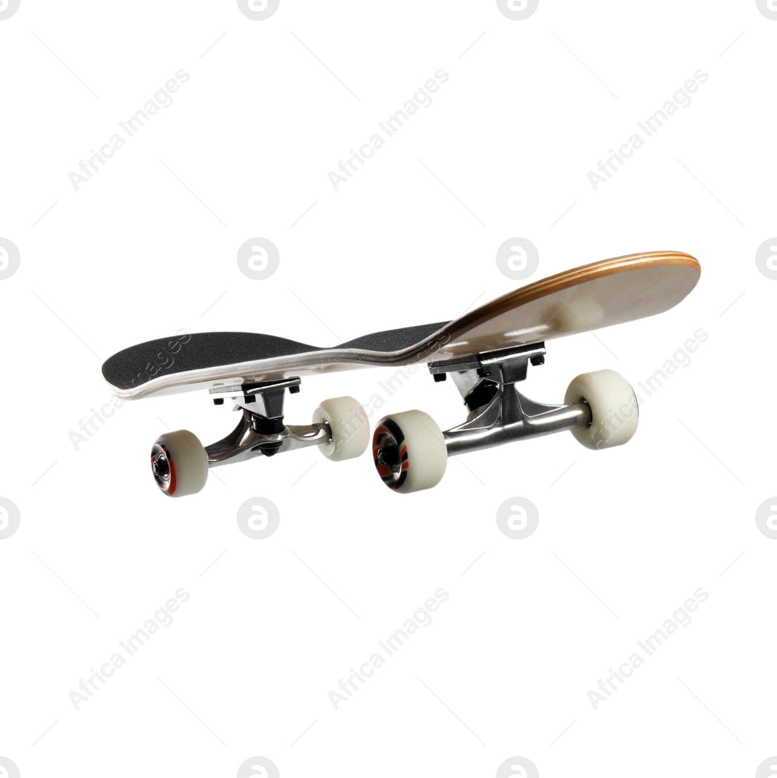 Photo of One skateboard isolated on white. Sports equipment