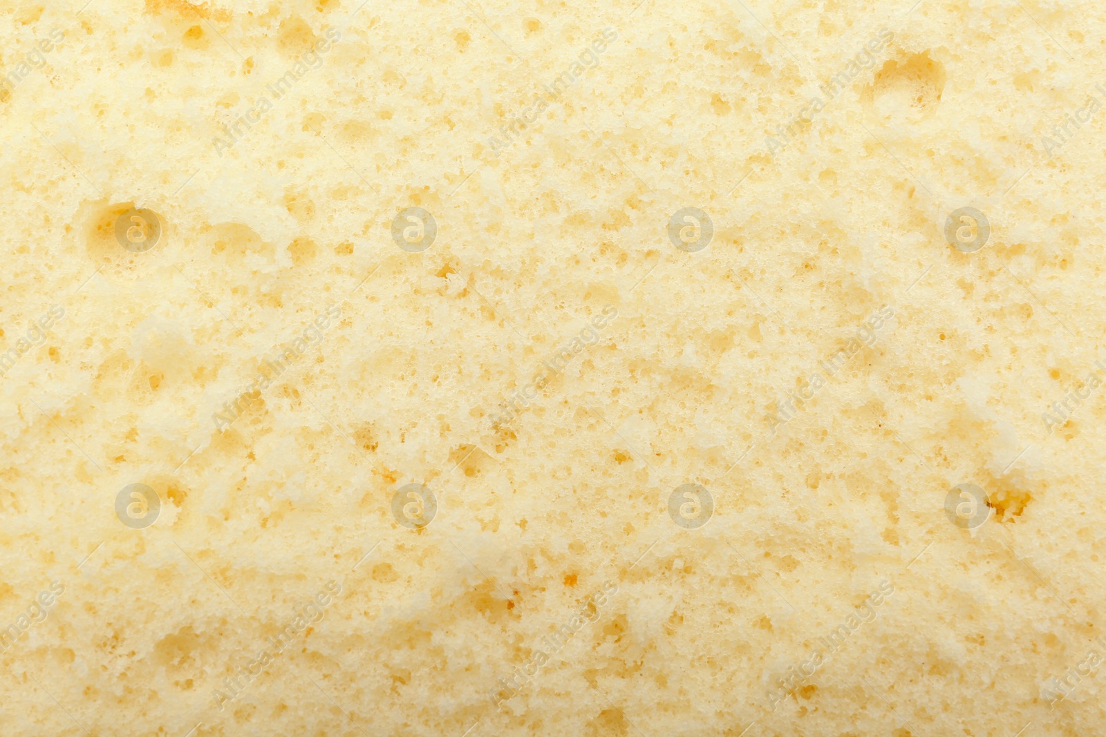 Photo of Tasty sponge cake as background, top view