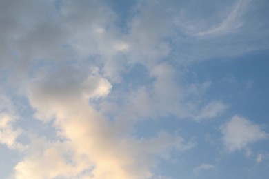 Beautiful view of blue sky with fluffy clouds