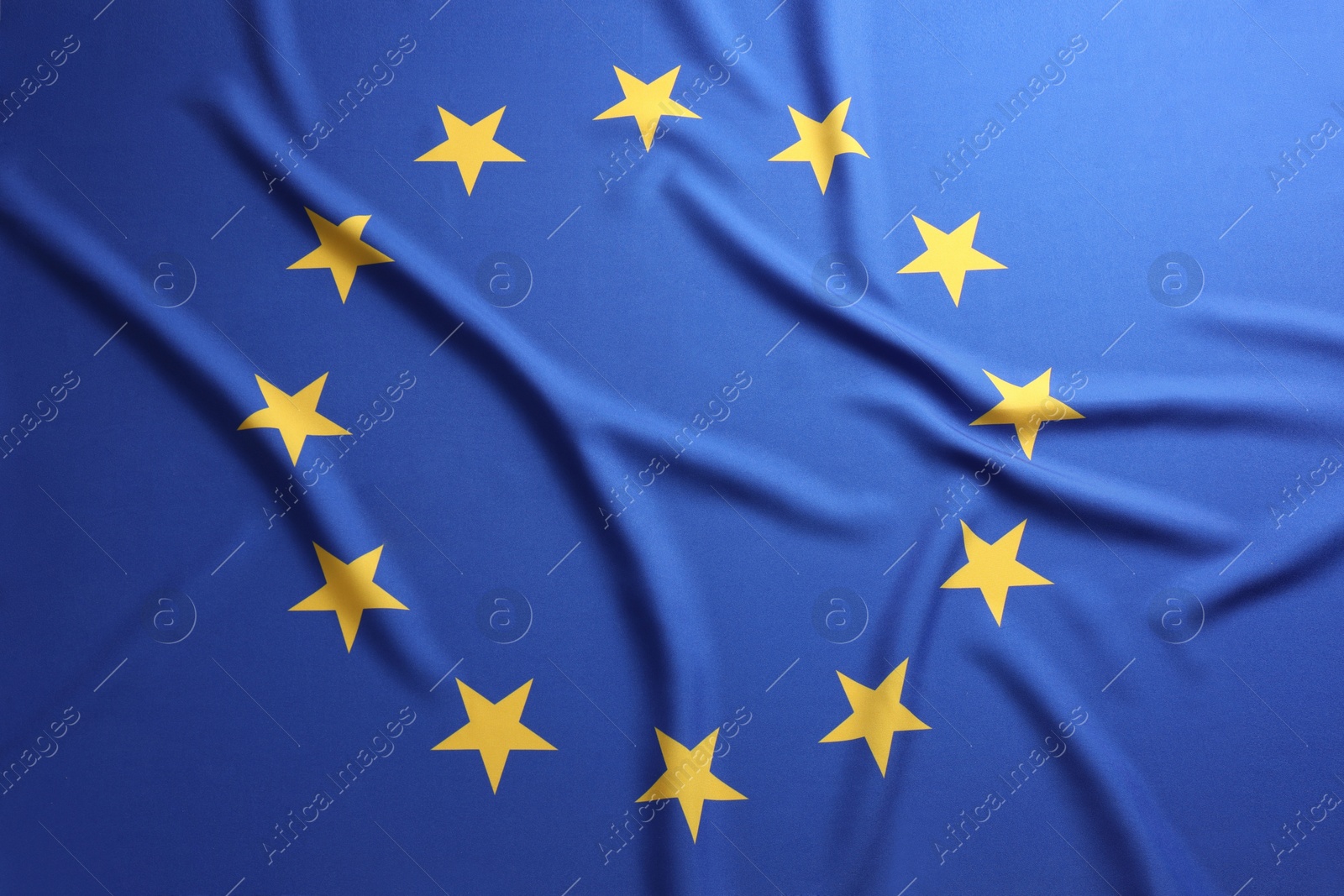 Photo of Flag of European Union as background, top view