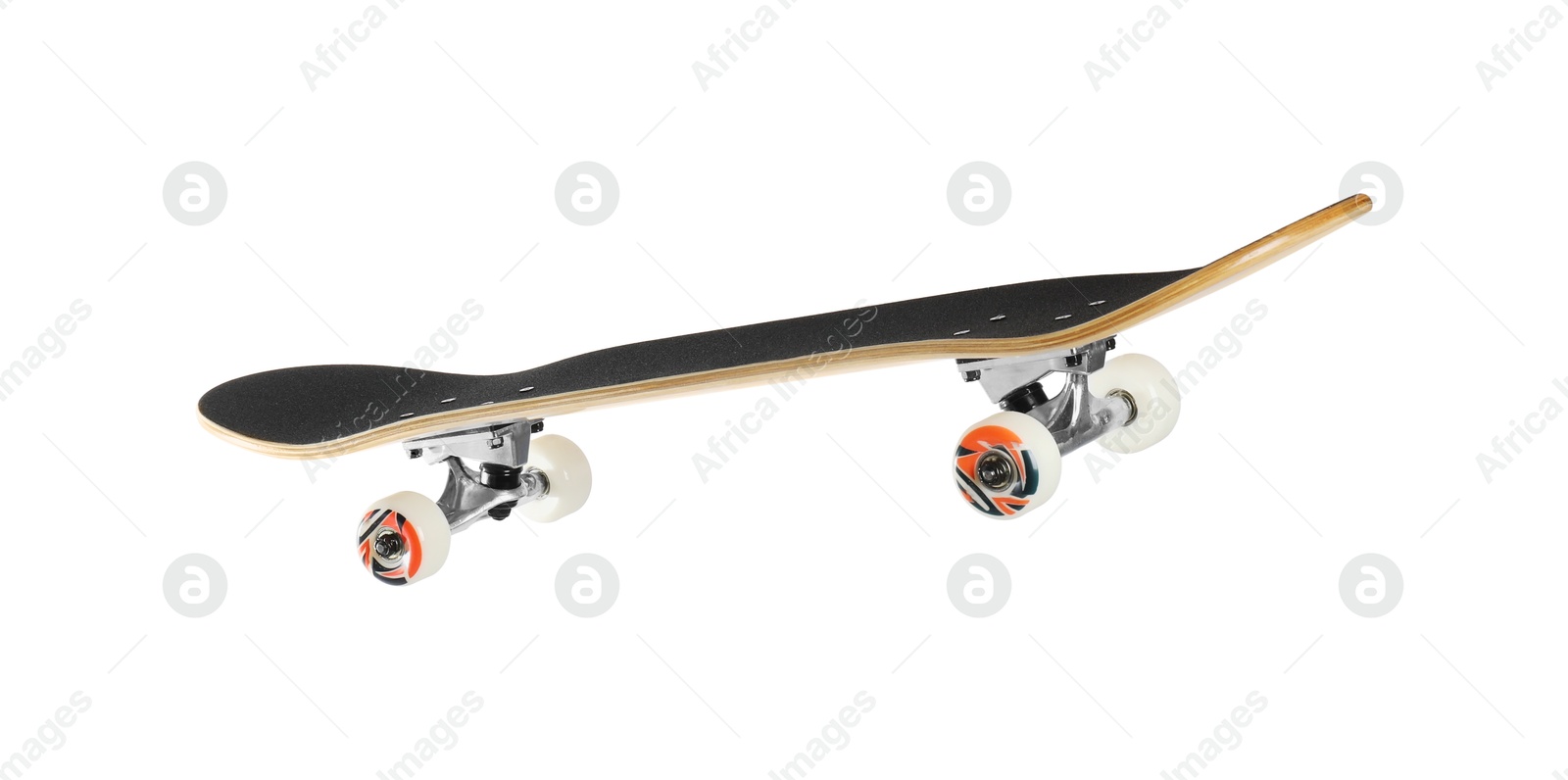 Photo of One skateboard isolated on white. Sports equipment