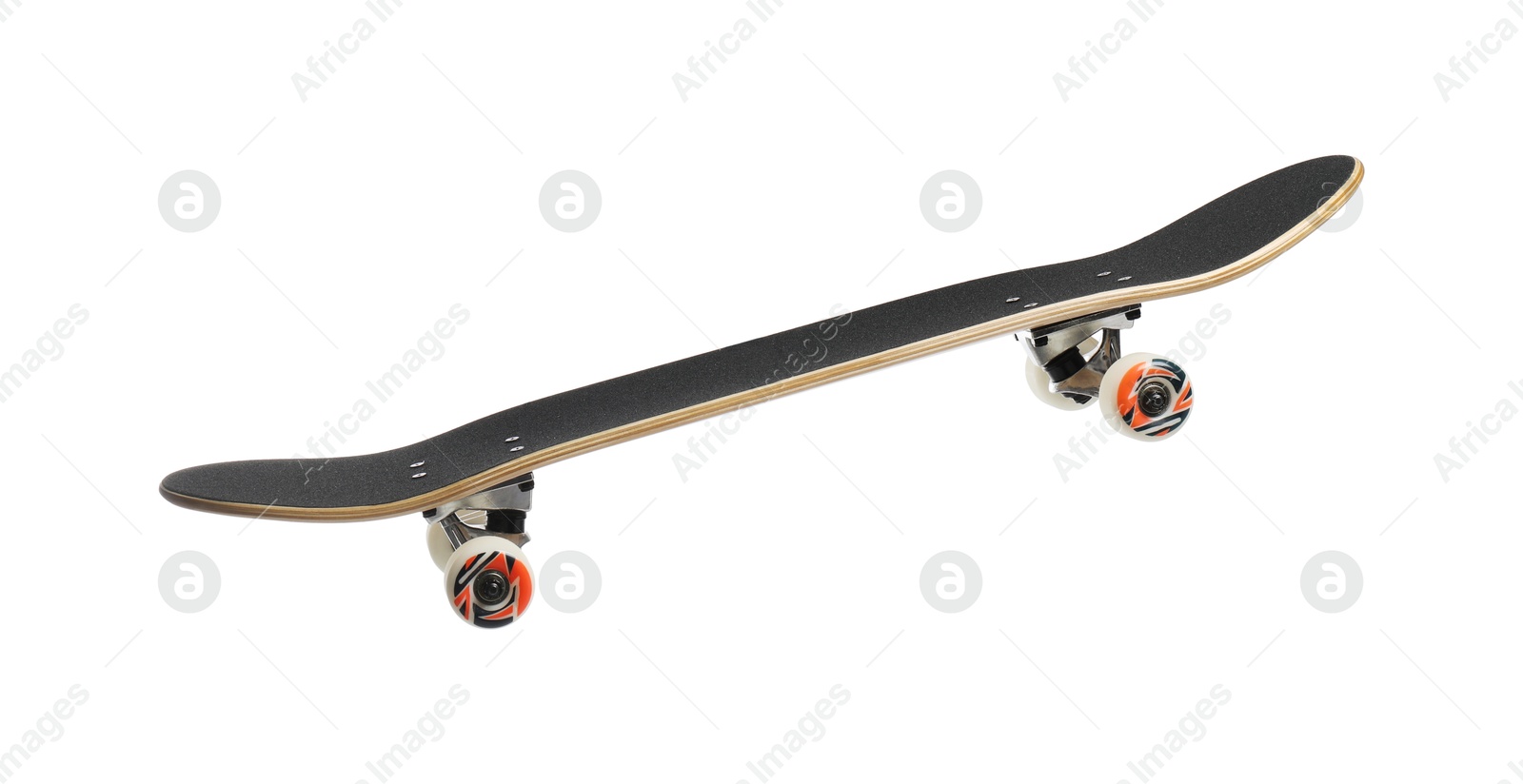 Photo of One skateboard isolated on white. Sports equipment