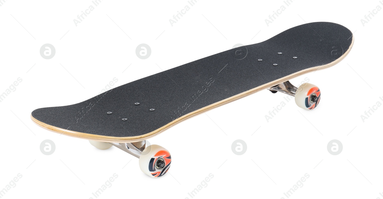 Photo of One skateboard isolated on white. Sports equipment