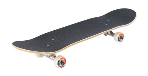 Photo of One skateboard isolated on white. Sports equipment