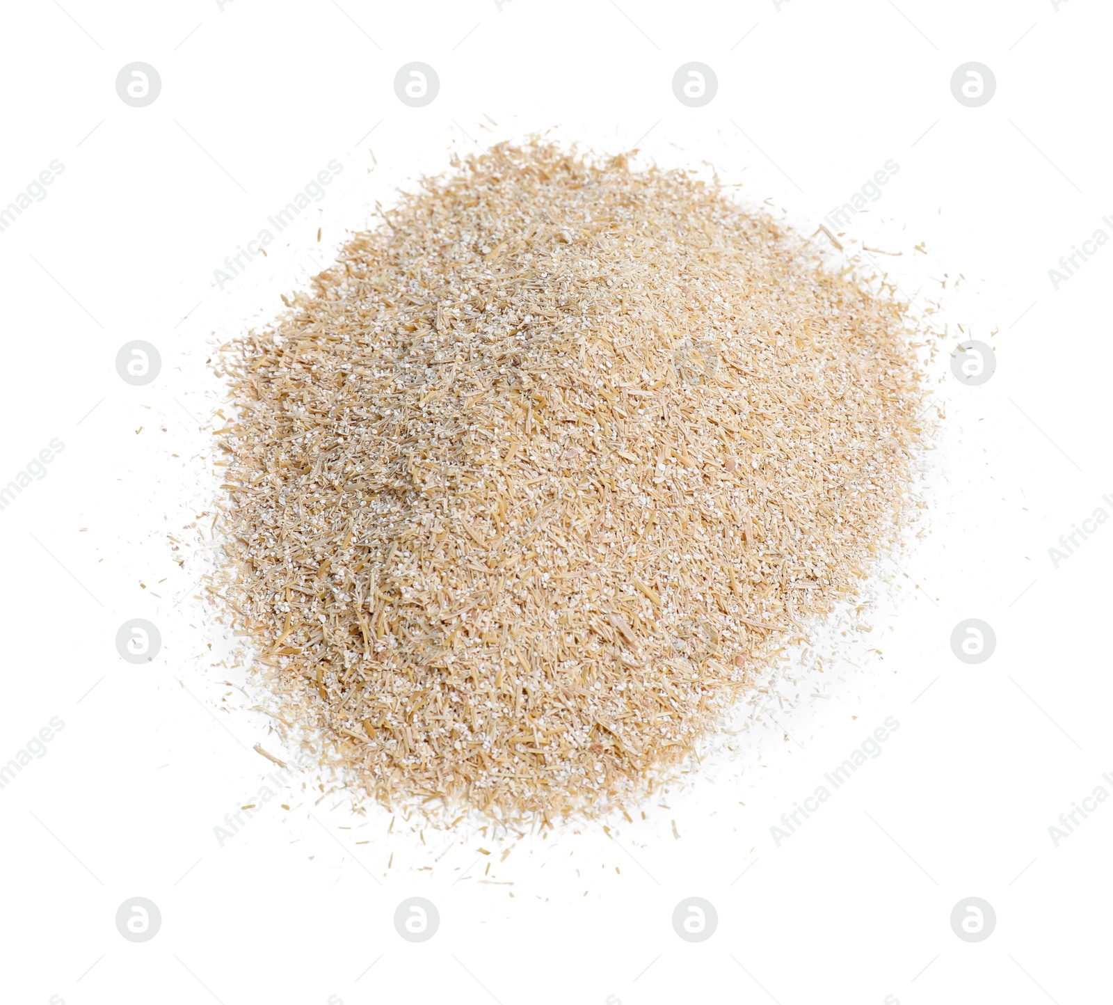 Photo of Oat bran isolated on white, top view