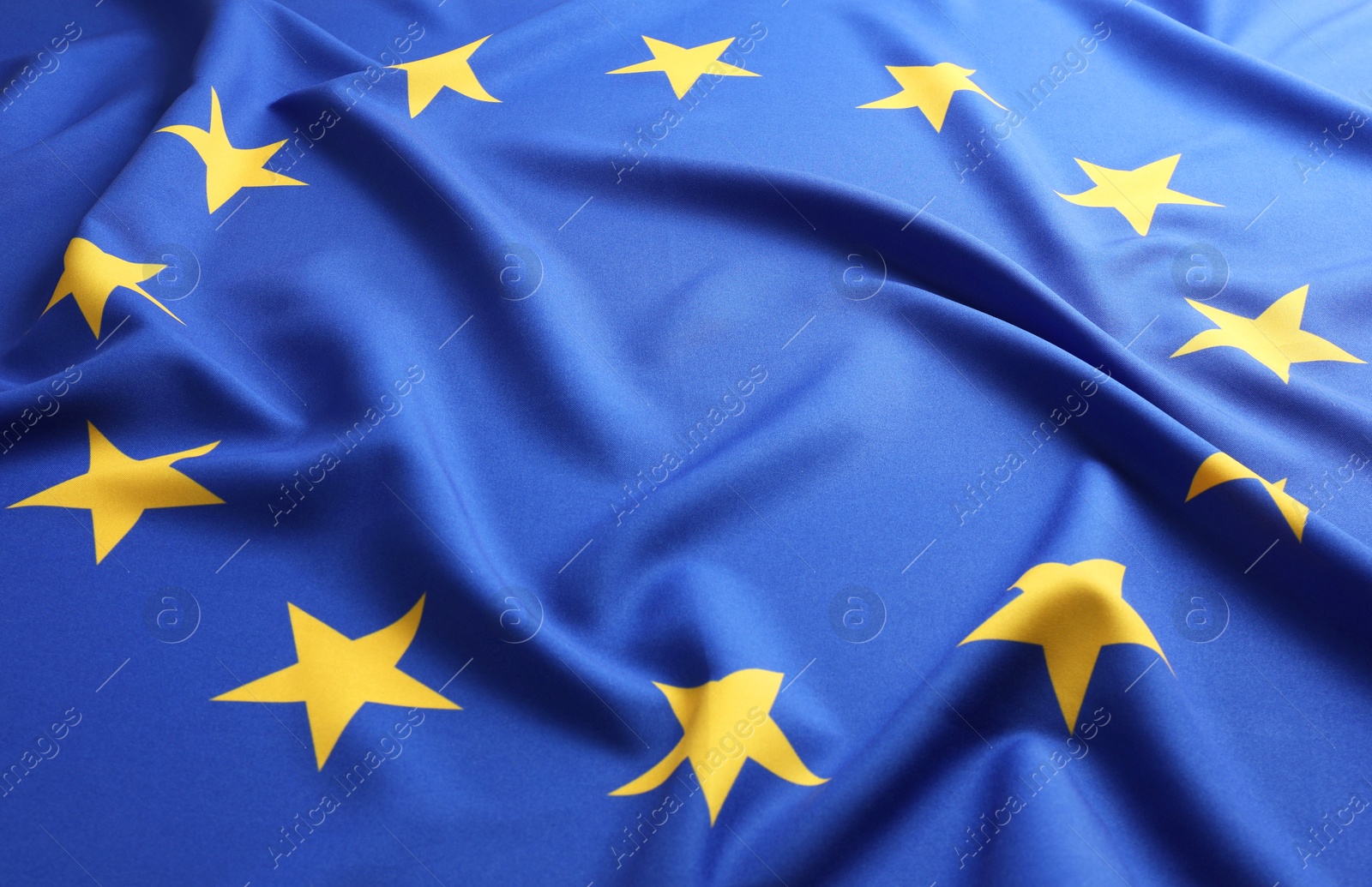 Photo of Flag of European Union as background, closeup