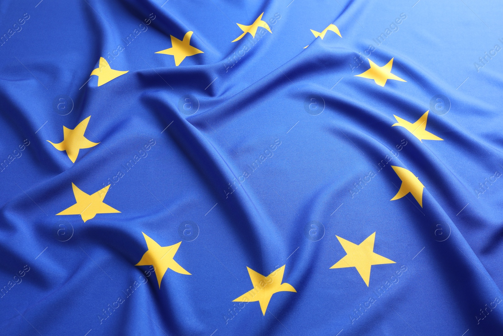 Photo of Flag of European Union as background, closeup