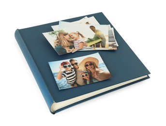 Photo of Photo album with different photos isolated on white