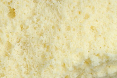 Photo of Tasty sponge cake as background, top view