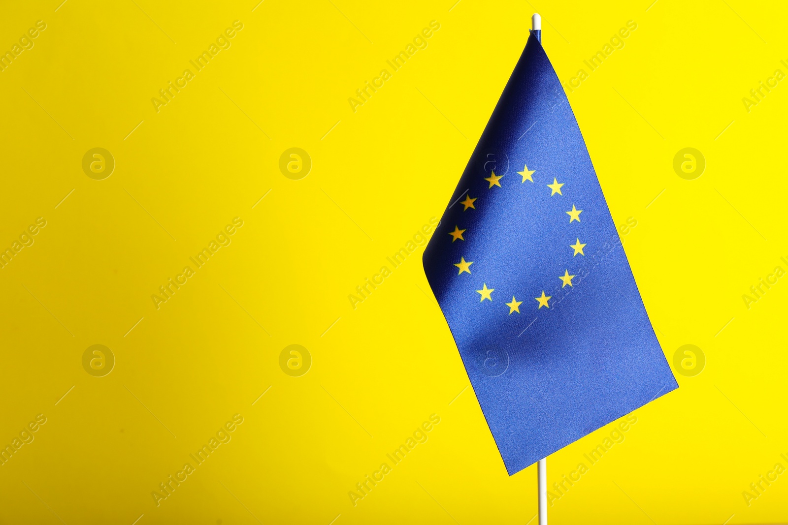 Photo of Flag of European Union on yellow background