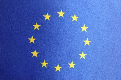 Photo of Flag of European Union as background, top view