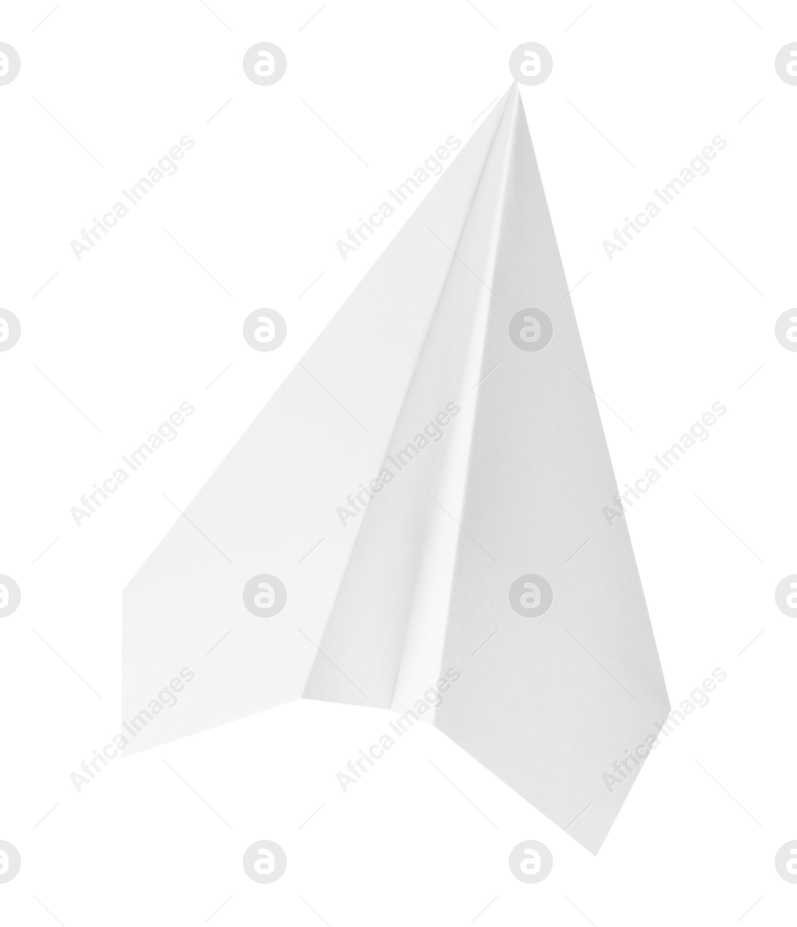 Photo of One handmade paper plane isolated on white