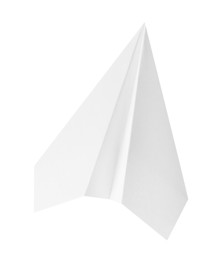 Photo of One handmade paper plane isolated on white