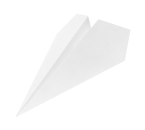 Photo of One handmade paper plane isolated on white