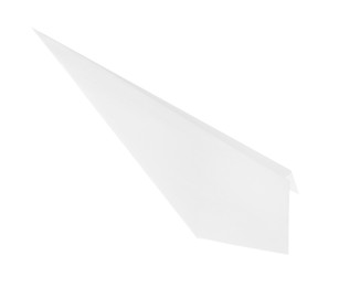 Photo of One handmade paper plane isolated on white