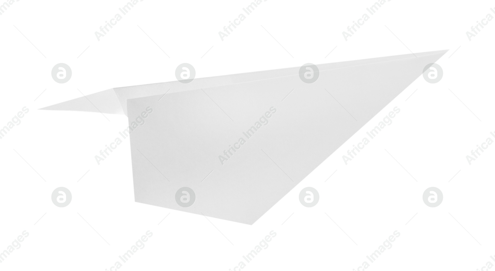 Photo of One handmade paper plane isolated on white