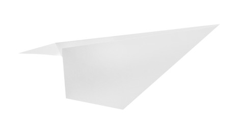 Photo of One handmade paper plane isolated on white