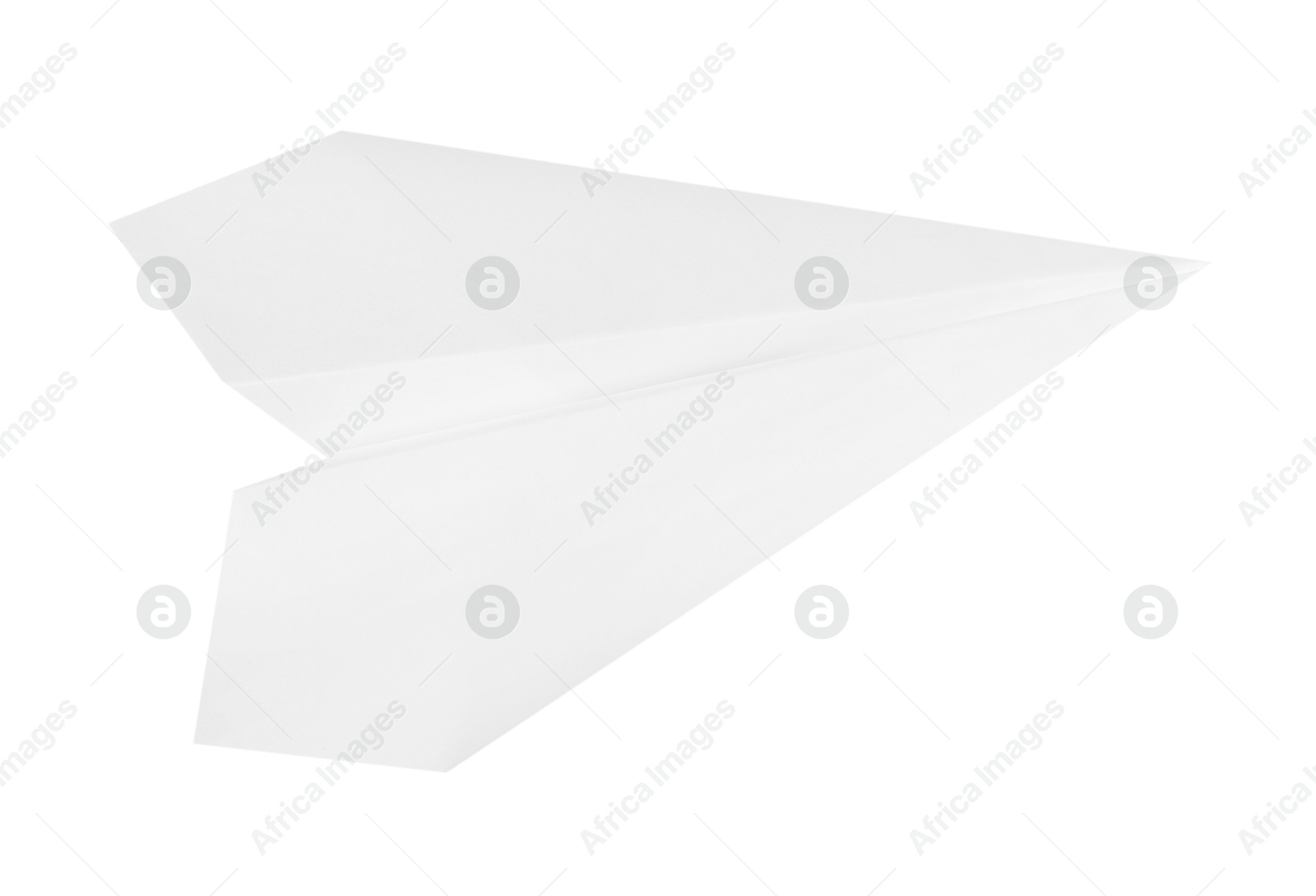 Photo of One handmade paper plane isolated on white