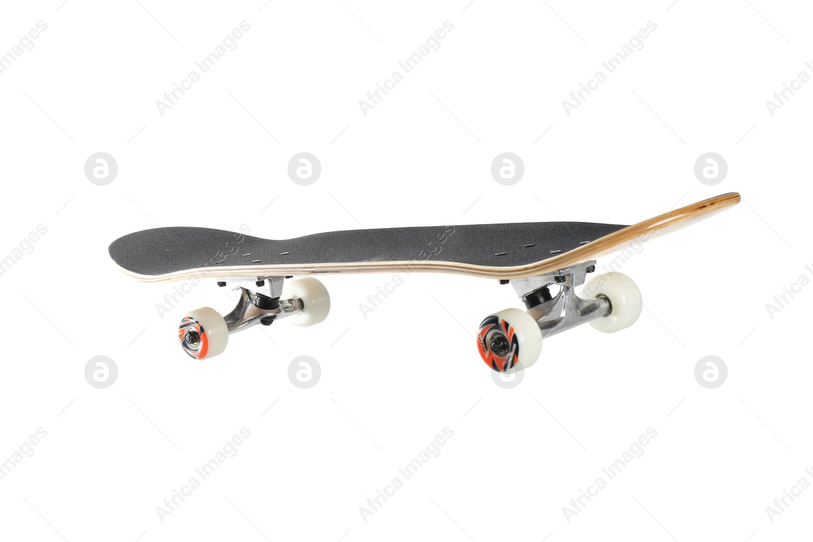 Photo of One skateboard isolated on white. Sports equipment