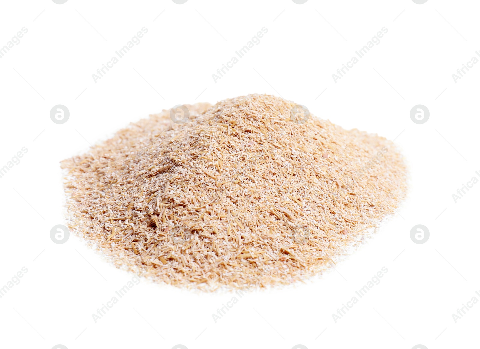 Photo of Pile of oat bran isolated on white