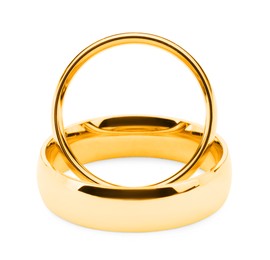 Beautiful golden wedding rings isolated on white