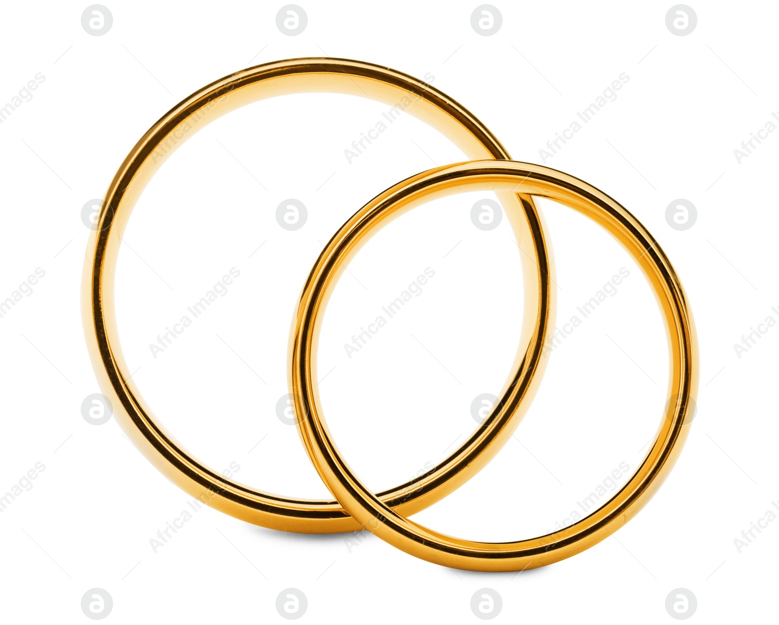 Photo of Beautiful golden wedding rings isolated on white