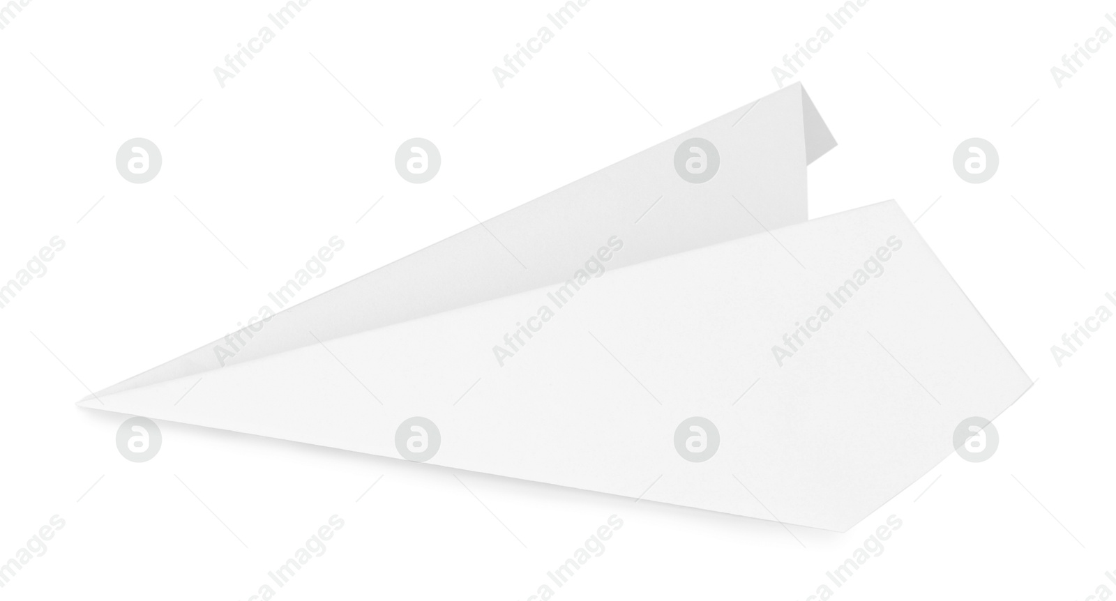 Photo of One handmade paper plane isolated on white