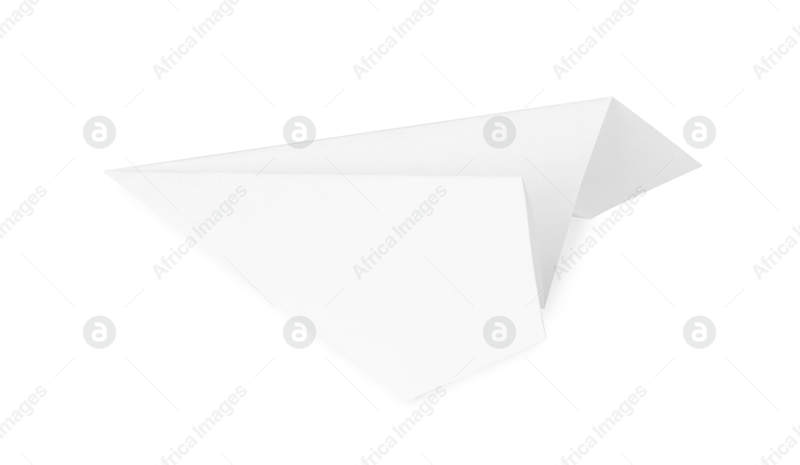 Photo of One handmade paper plane isolated on white