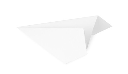 Photo of One handmade paper plane isolated on white