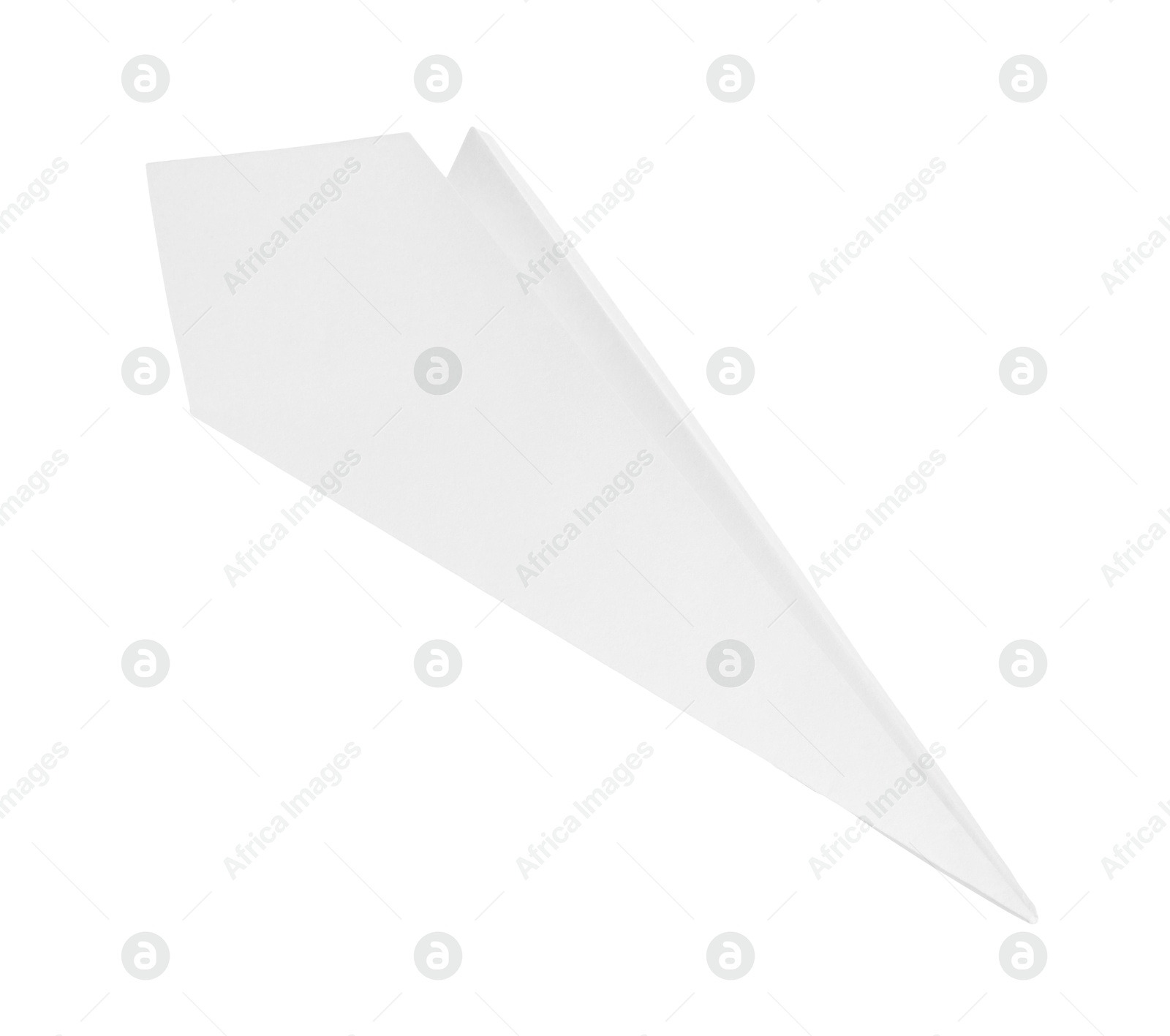 Photo of One handmade paper plane isolated on white