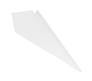 Photo of One handmade paper plane isolated on white