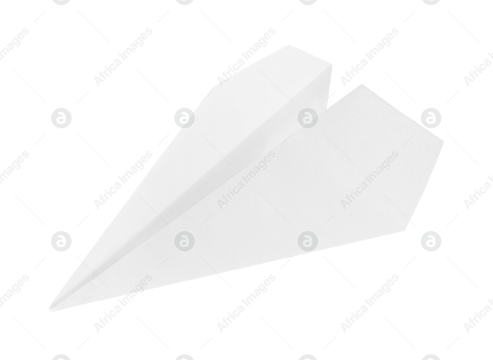 Photo of One handmade paper plane isolated on white