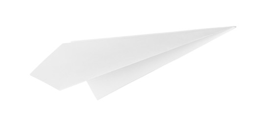 One handmade paper plane isolated on white